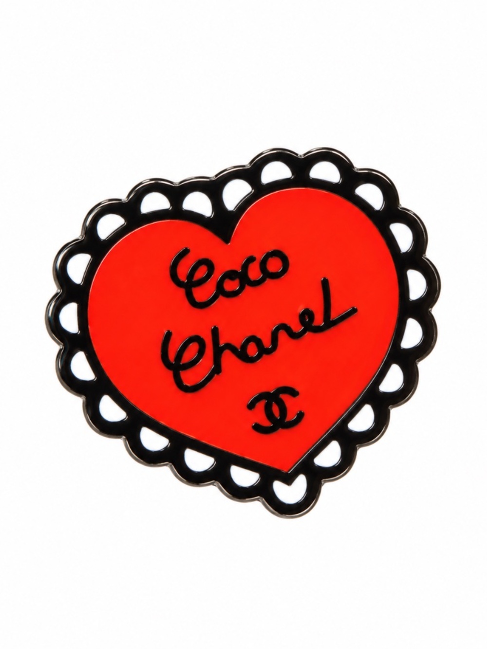 Chanel Resin Heart Brooch